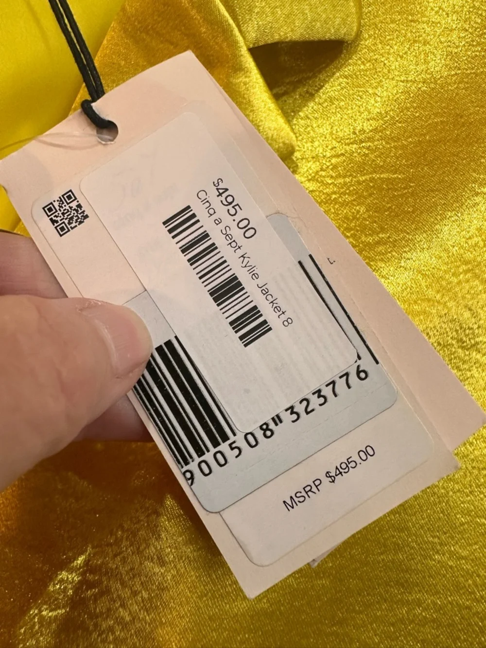 cinq a sept Satin One-Button Blazer Jacket - Yellow NWT $495 size 8 - Picture 5 of 5